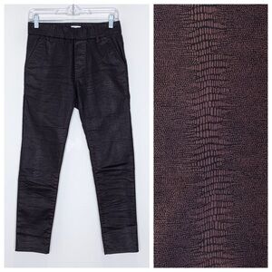 Bevy Flog Dafna Burgundy Snake Pants (Sz 24) Red Brown Metallic Shimmer